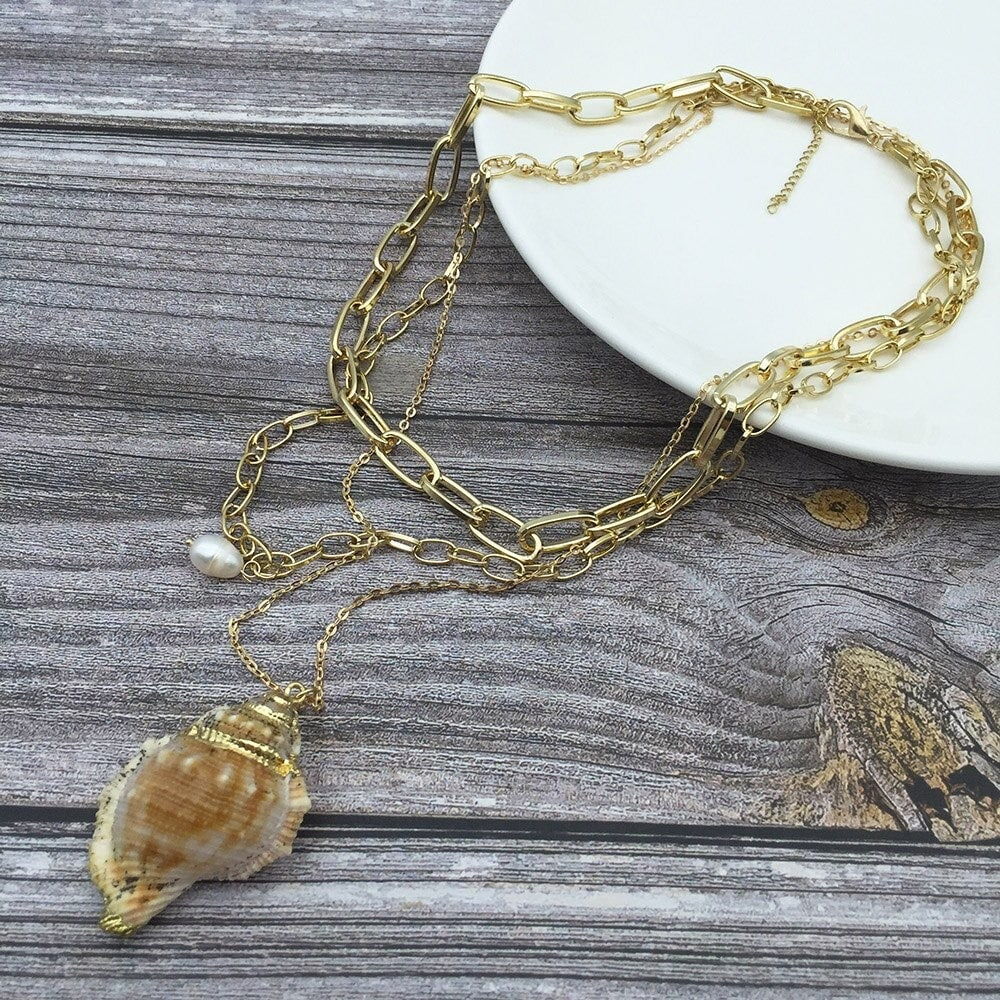 Collier Bohème à Plusieurs Rangs – Coquillages Et Perles, Réglable, Idéal Pour Un Look Vacances