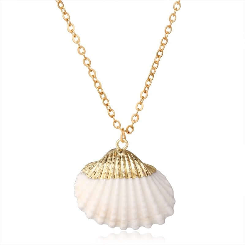 Bijoux Fantaisie Doré pas cher Collier Coquillage