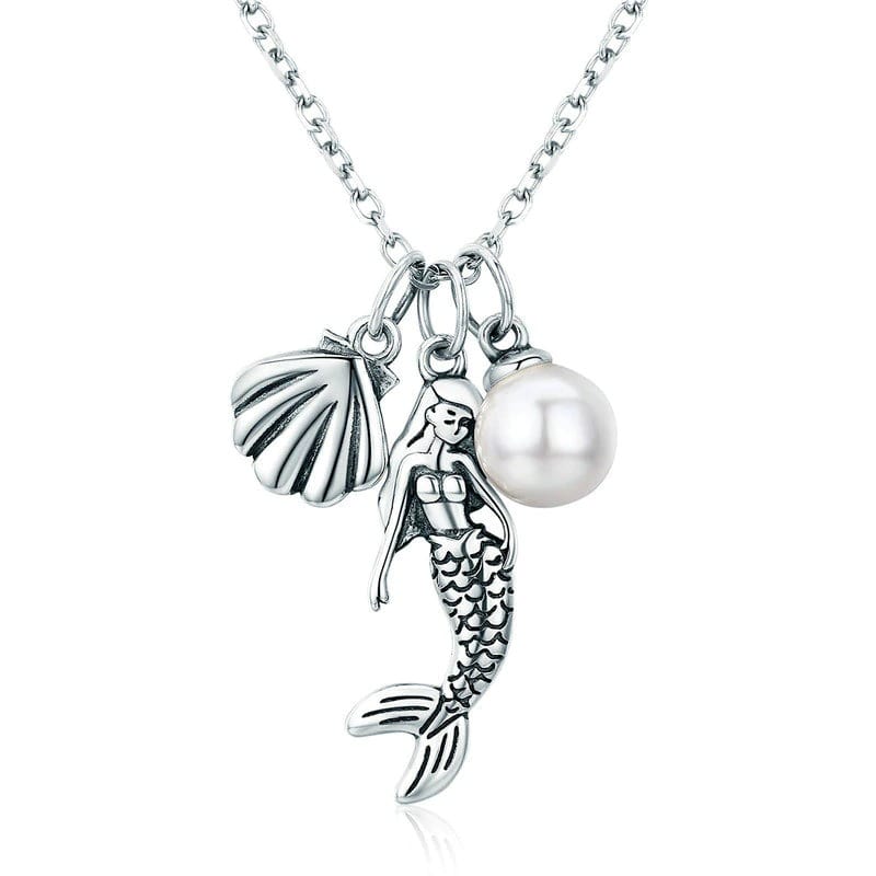 Collier Pendentif En Argent Avec Coquillage - Occasion, Bijou De Bord De Mer