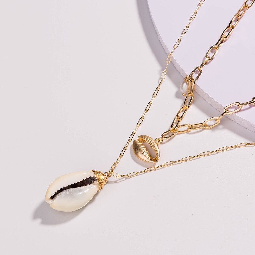 achat collier double cauris