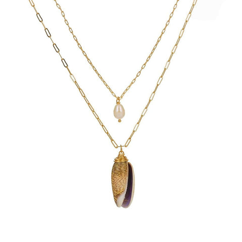 acheter collier long coquillage