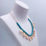 bijou bleu et blanc coquillage
