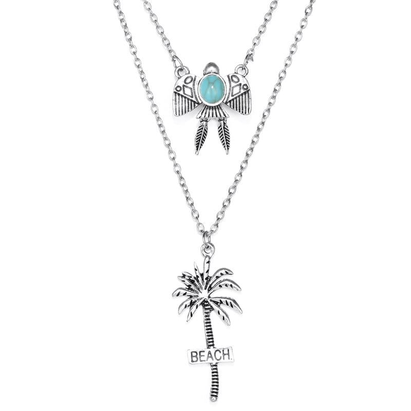Collier avec pendentif palmier
