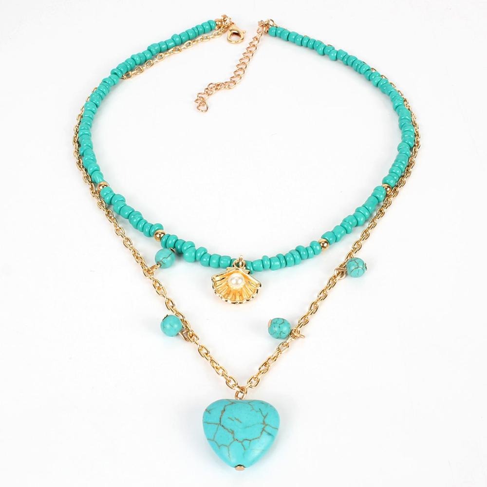 collier bleu turquoise
