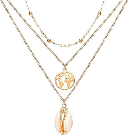 Collier Pendentif Coquillage En Résine Dorée - Modèle W38 - Occasion Mais État Neuf