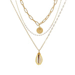 collier cauri blanc doré
