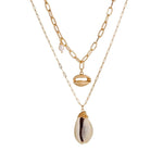 collier cauris blanc doré