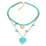 collier coeur bleu