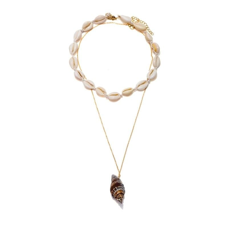 collier ras du cou avec coquillage