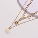 collier coquillage coquille blanche