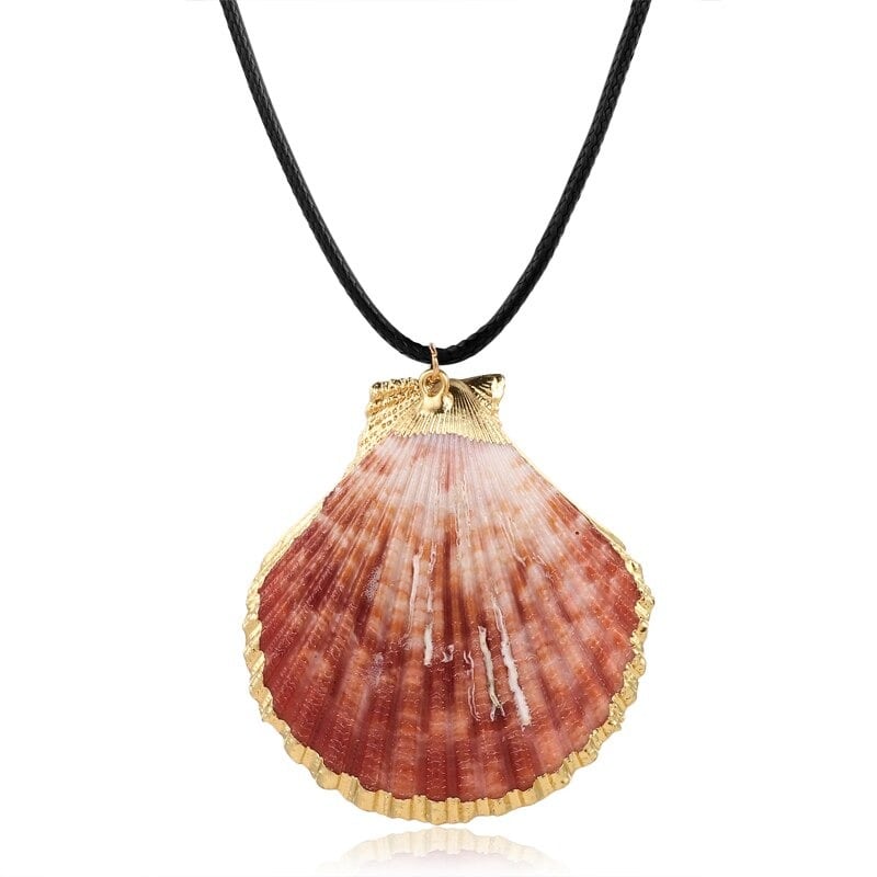 collier coquillage cordon