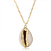 Collier coquillage or et blanc