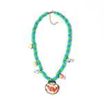 collier coquillage vert