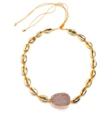 collier coquillage pierre
