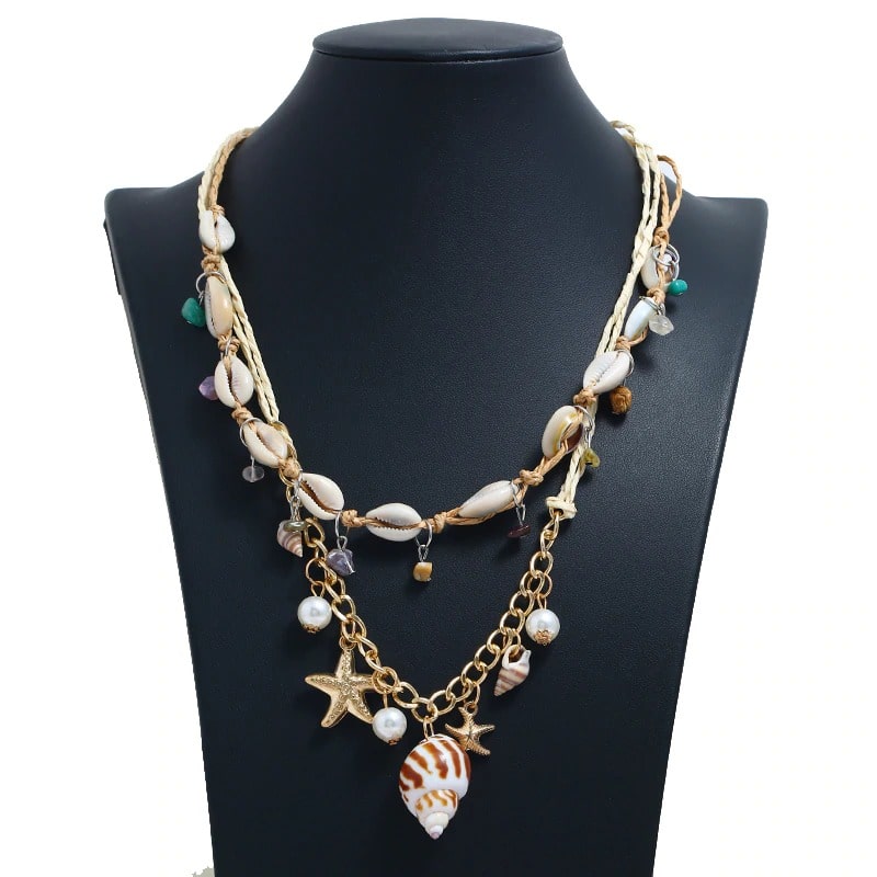 Collier coquillage de plage