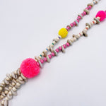 collier coquillage rose