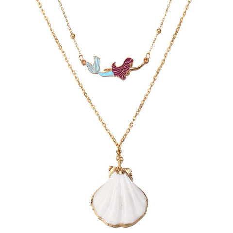 Collier coquillage sirène