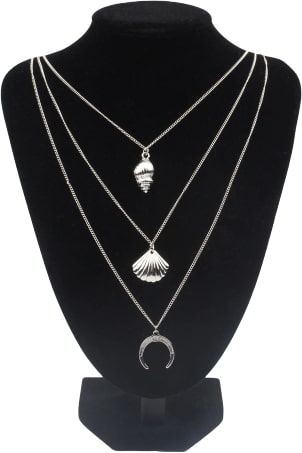 Collier coquillage argenté