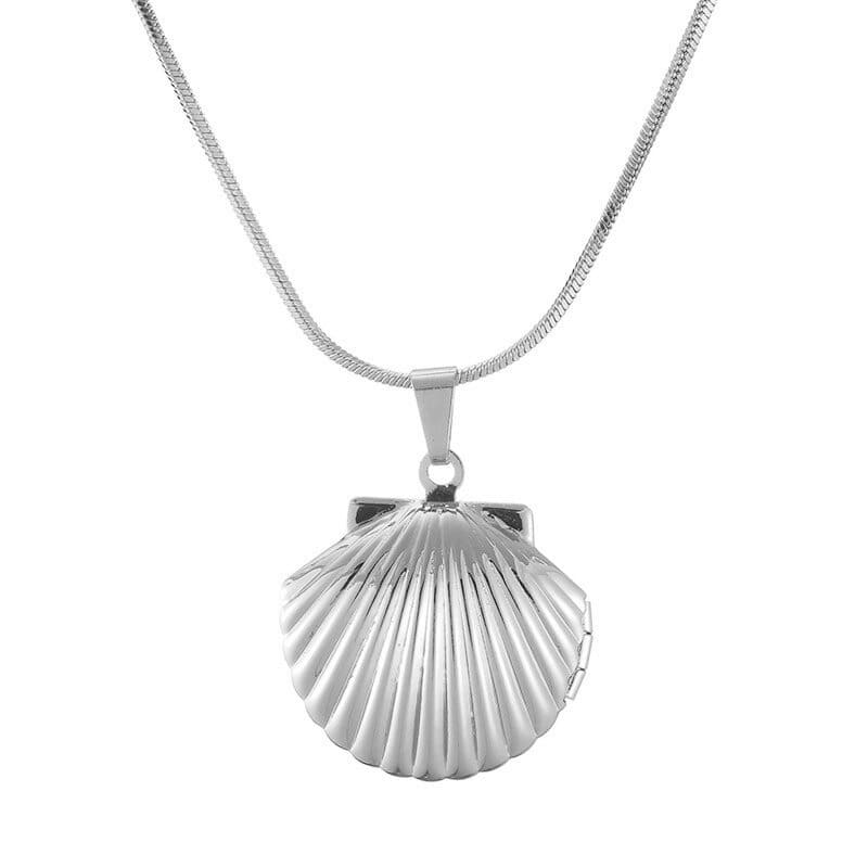 Collier coquillage argentée