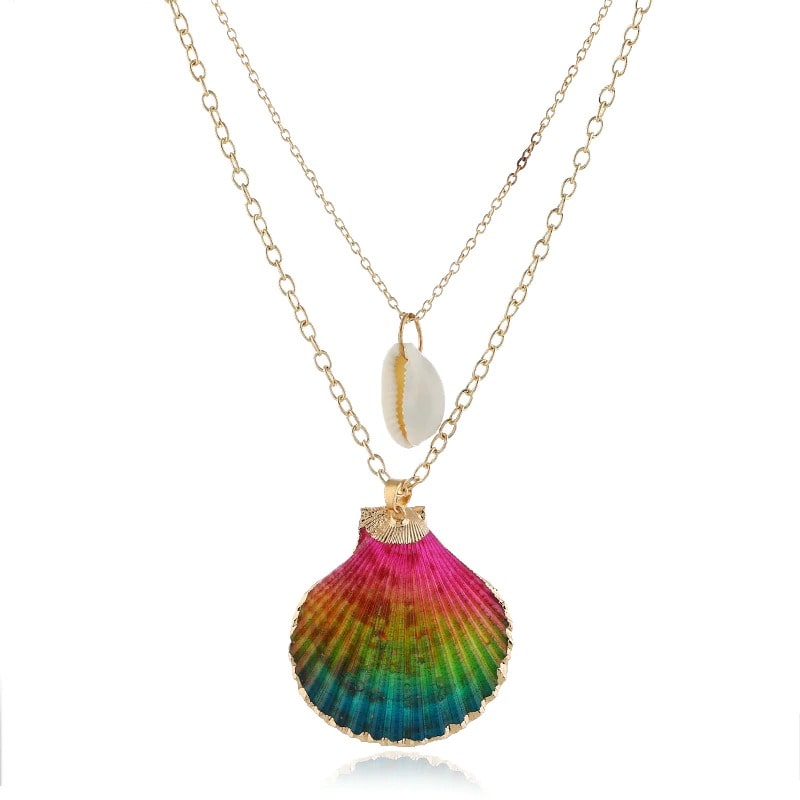 Collier coquille coloré