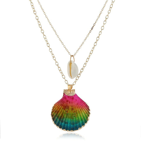 Collier coquille coloré