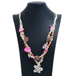 Collier de plage coquillage rose