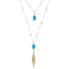 Collier double rang plaque or