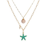 Collier étoile de mer bleu