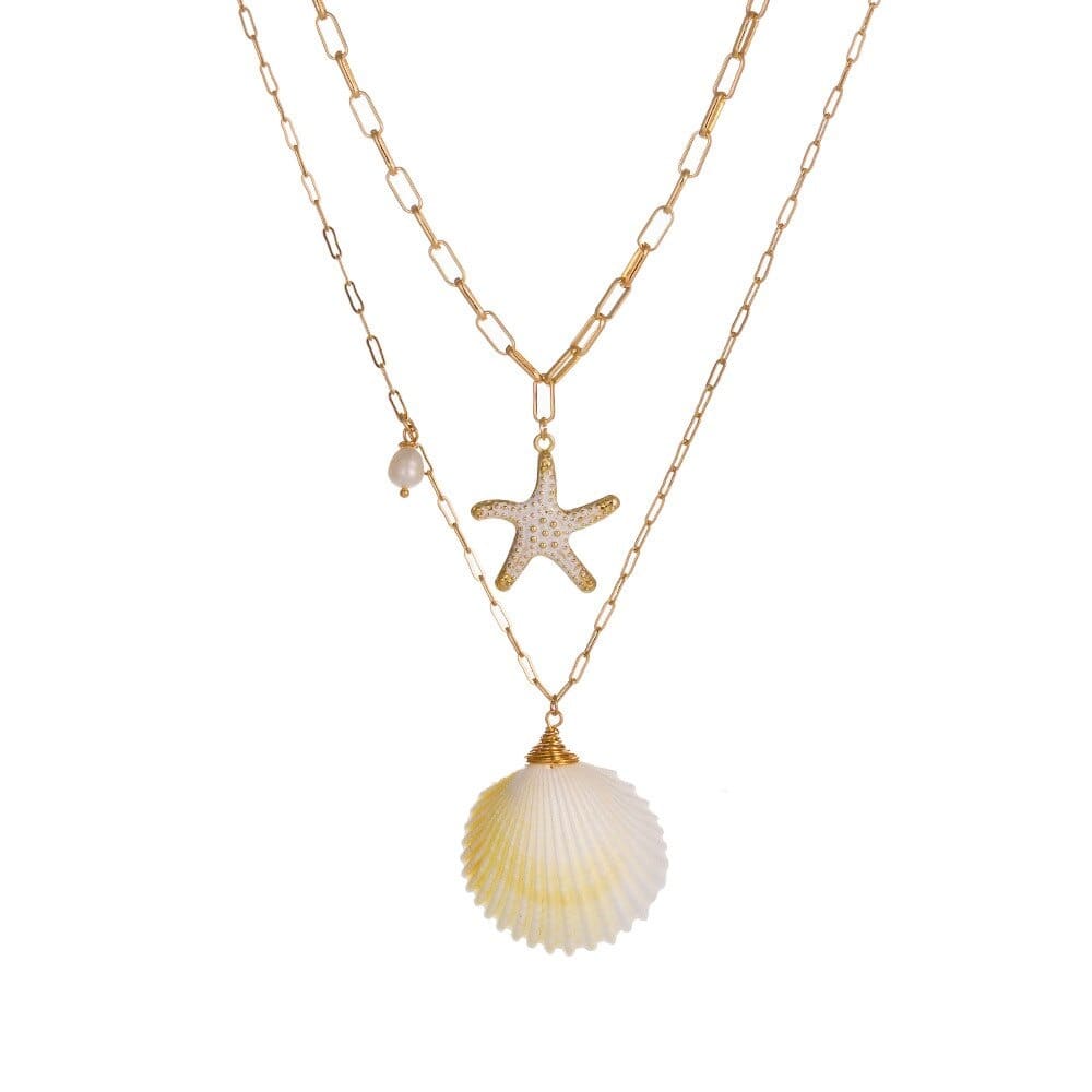 collier étoile de mer coquillage