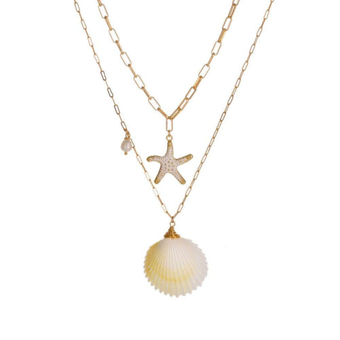 collier étoile de mer coquillage