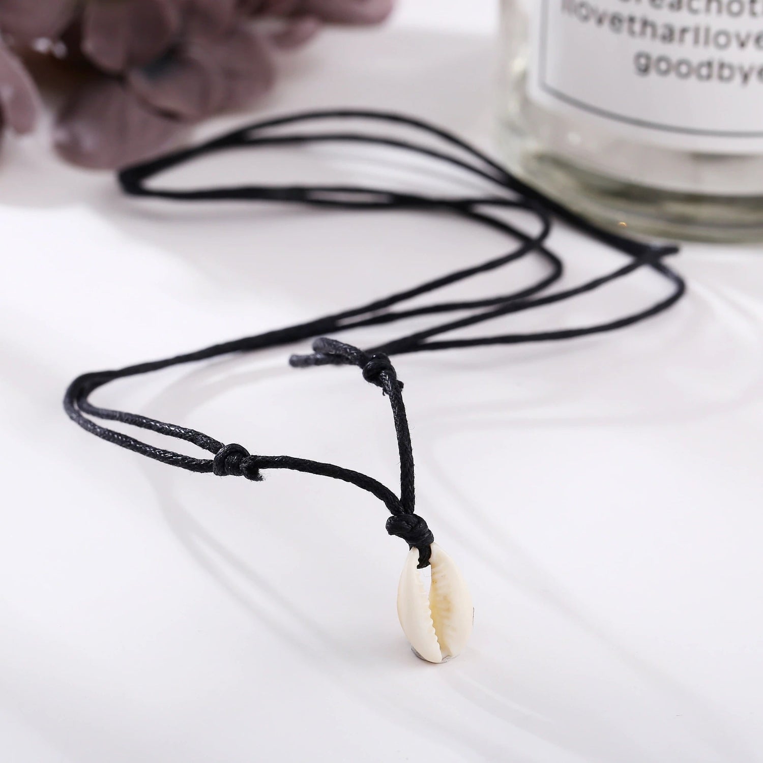 collier femme cordon noir