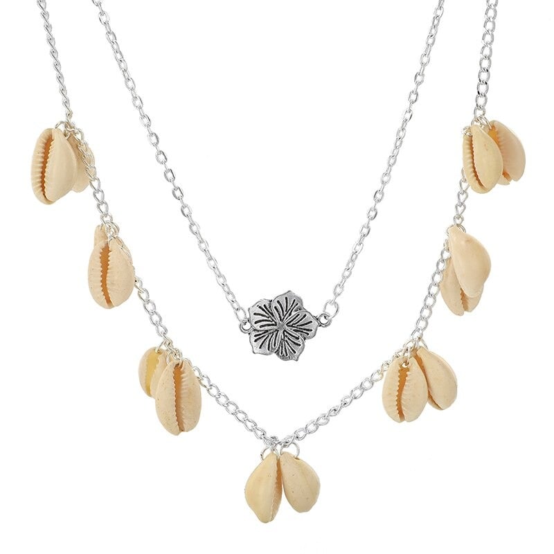 collier fleur coquillage