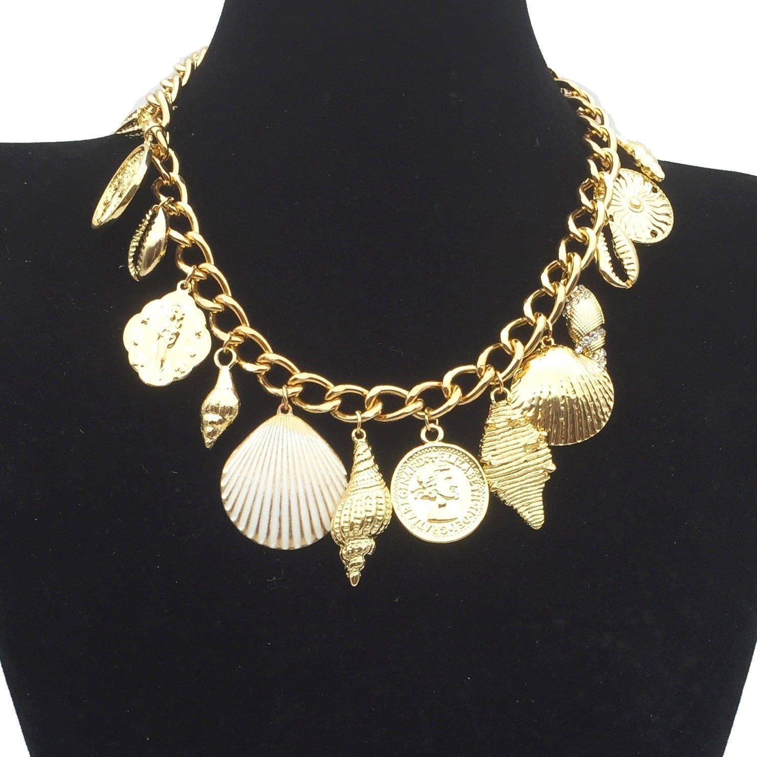 Collier grosse maille dorée