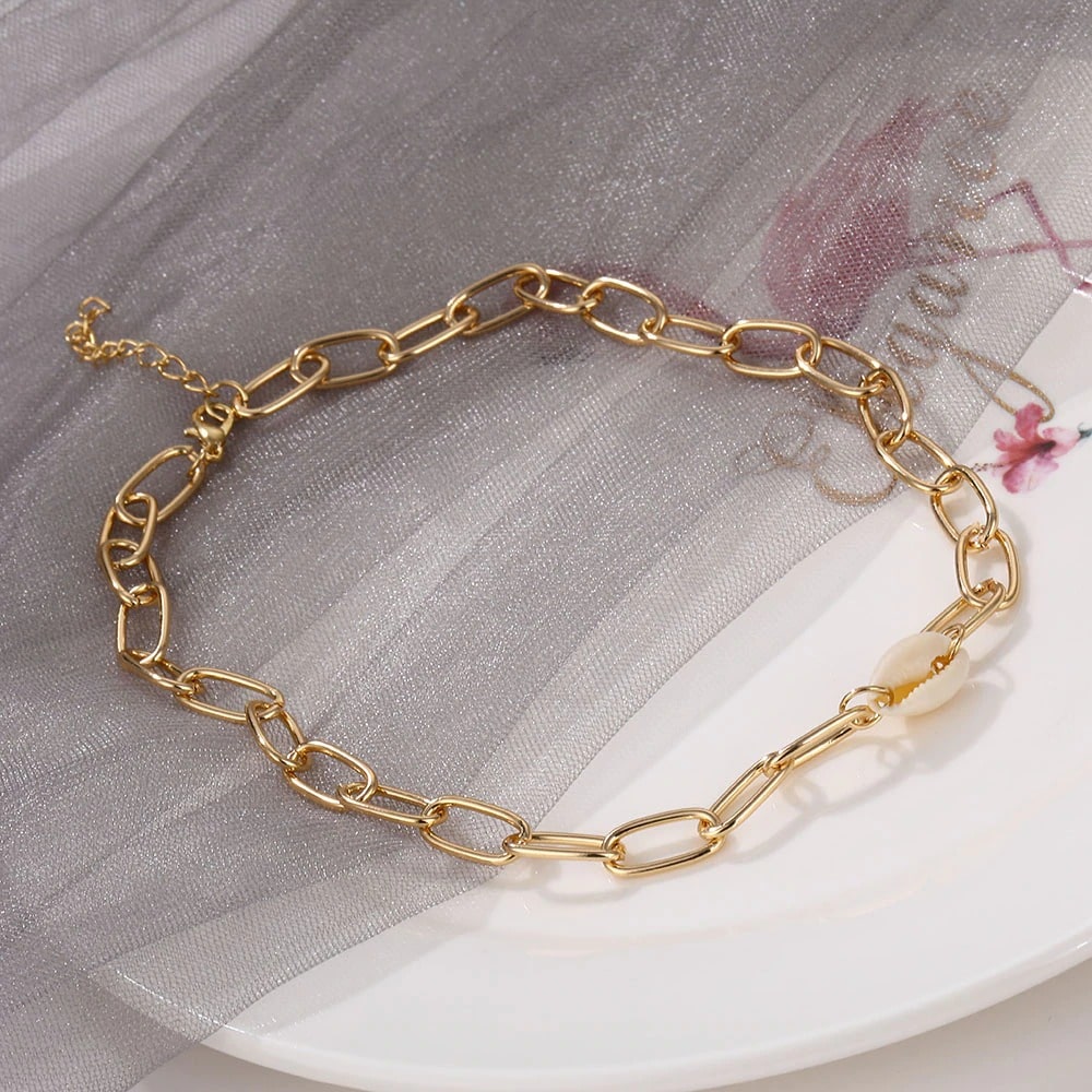 collier grosse maille or