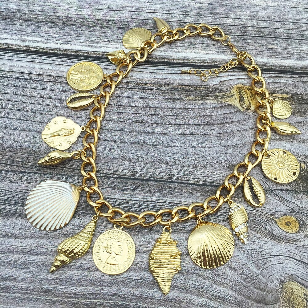 Collier grosse maille plaqué or