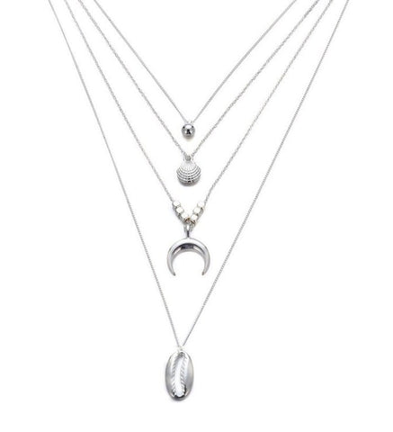 collier multirang croissant de lune