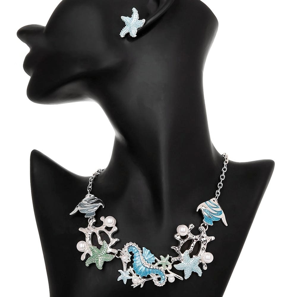 Collier Coquillage <br> Bleu Fantaisie