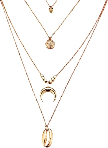 Collier pendentif cauri en or