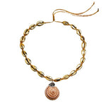 collier pendentif coquillage or