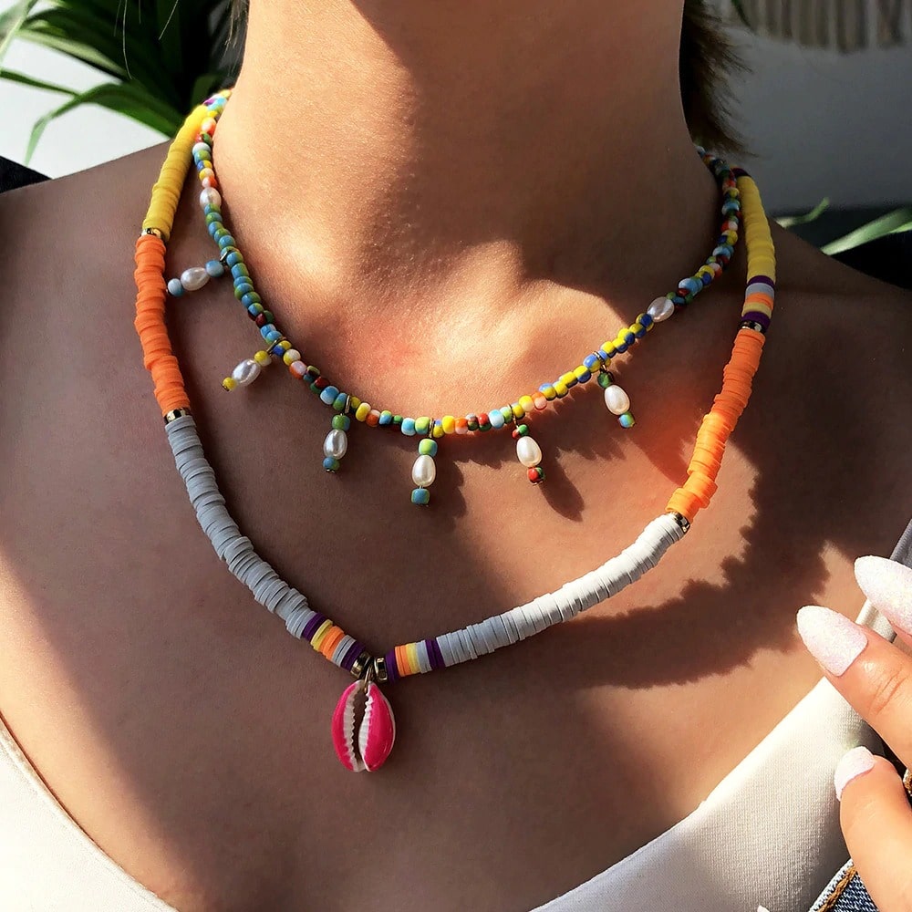 Collier perle blanche