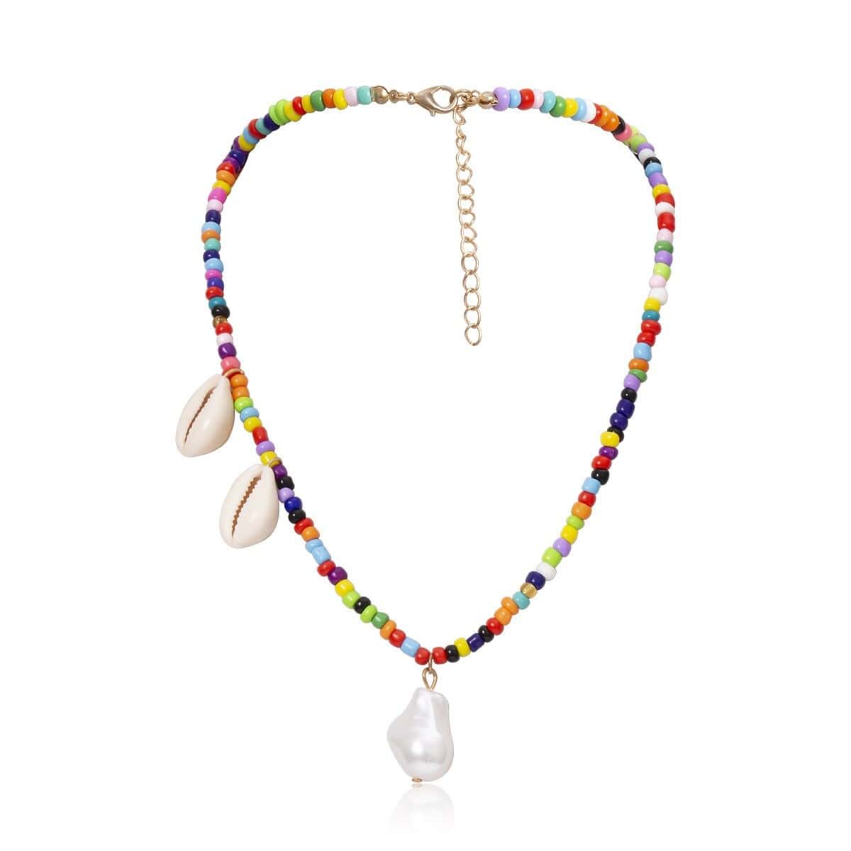 Collier en perle coloré coquillage