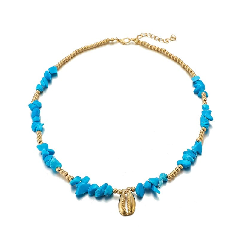 Collier pierre bleu