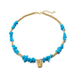 Collier pierre bleu