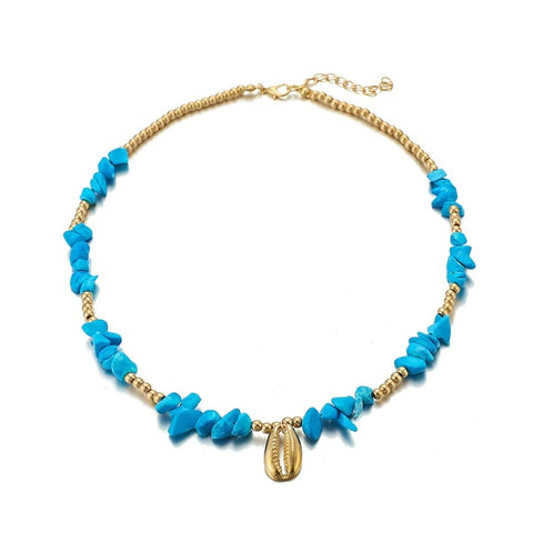 Collier pierre bleu