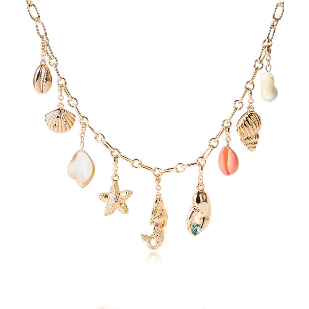 collier plage et coquillage