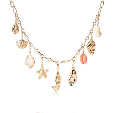 collier plage et coquillage