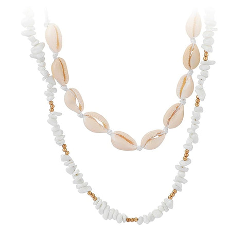 collier porcelaine coquillage