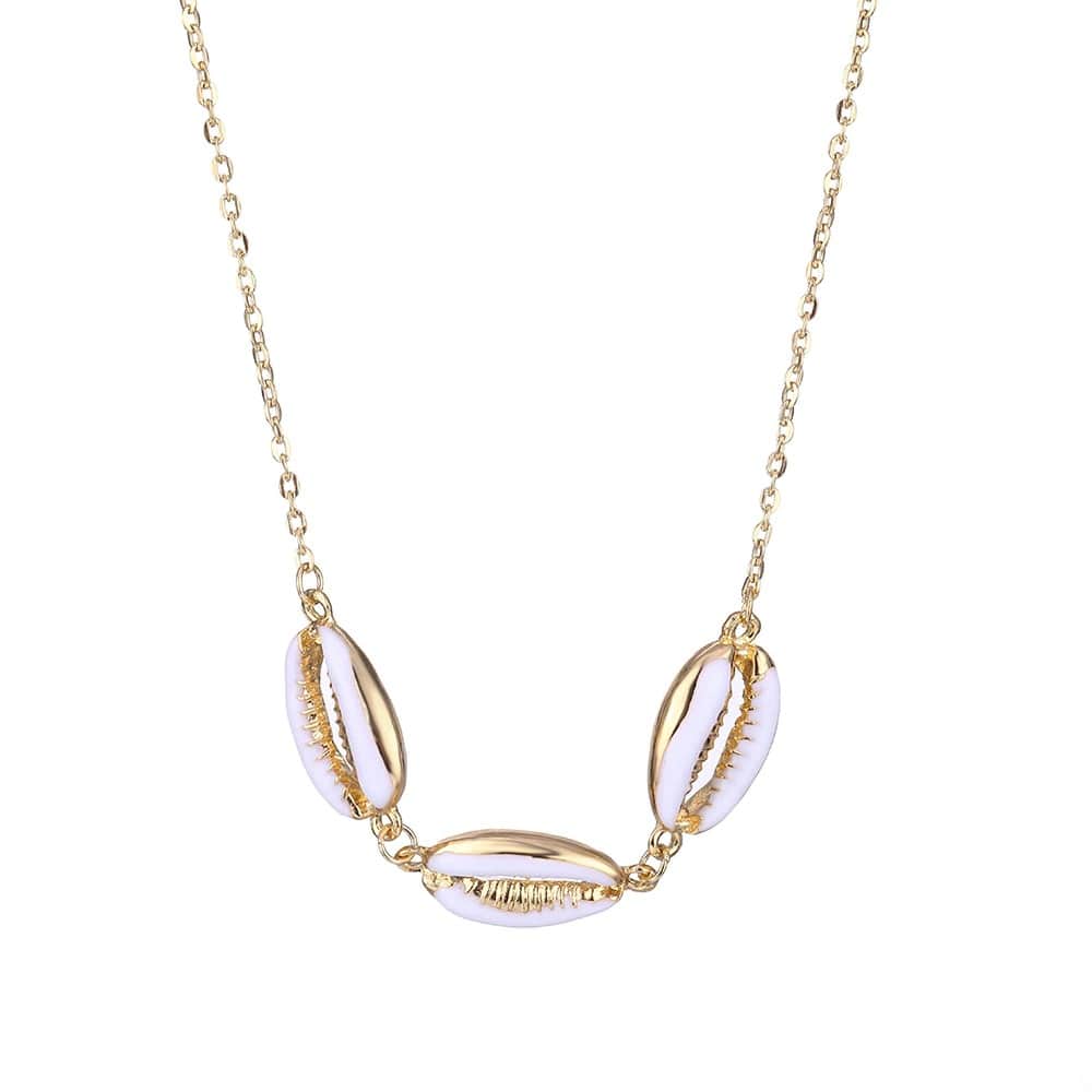 collier porcelaine doré