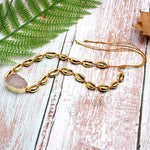 collier zag coquillage pierre