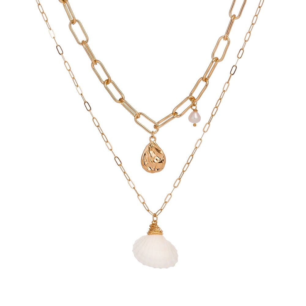 boutique collier coquille blanche